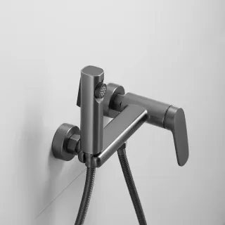 Гигиенический душ со смесителем Shevanik S8505T-1 оружейная сталь